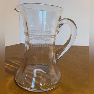 Hand Blown Etched Glass Pattern Pitcher made by Heisey 1917- 1928